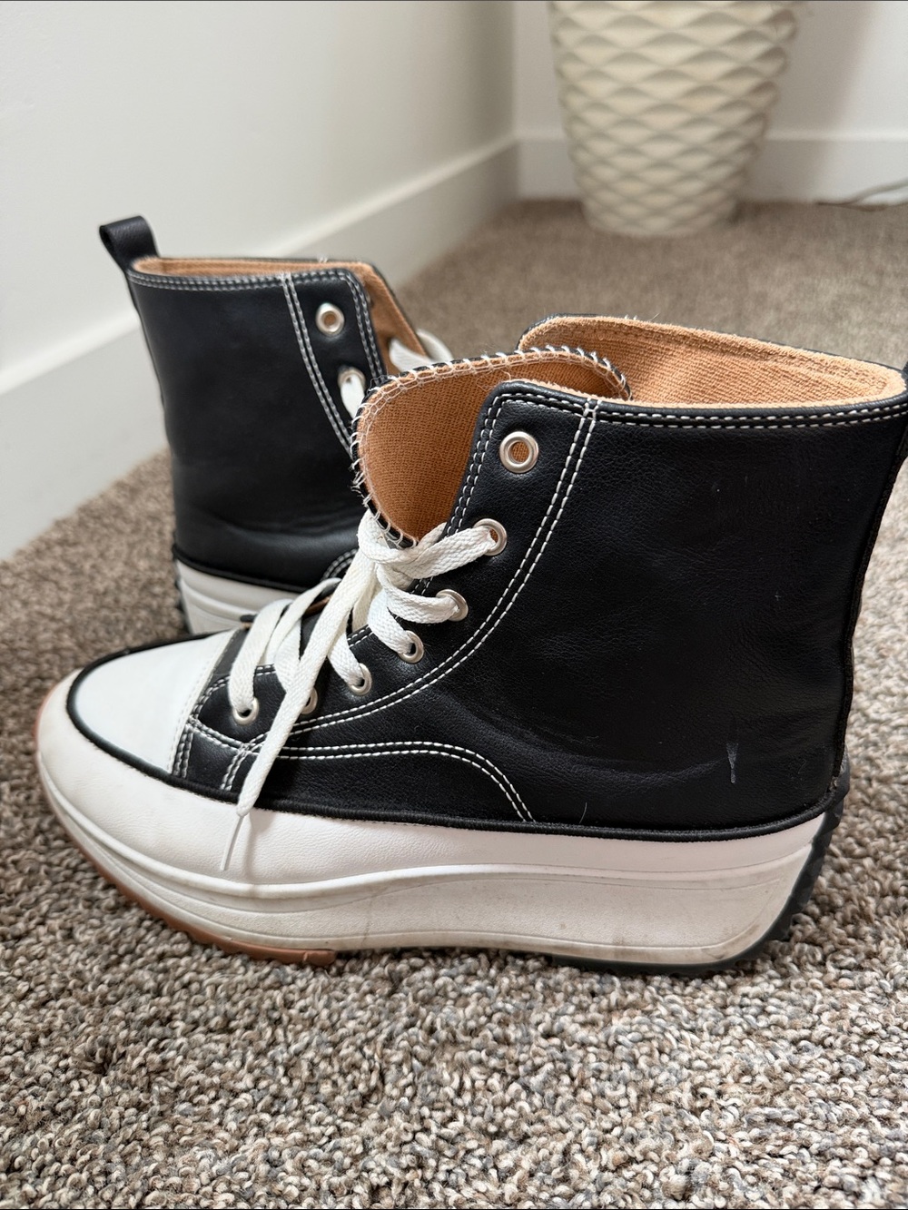 BOHME Black & White High-Top Sneakers